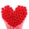 50pcs Red Heart Straws - Wine Glass Straws for Cocktail Parties & Romantic Dinners, Bridal Showers